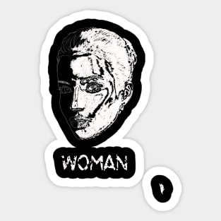 Female head , white glare Sticker